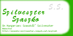 szilveszter szaszko business card